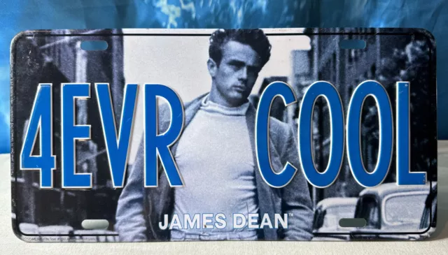 James Dean License Plate 4EVR COOL Metal Man Cave Bar Garage Game Room She Shed