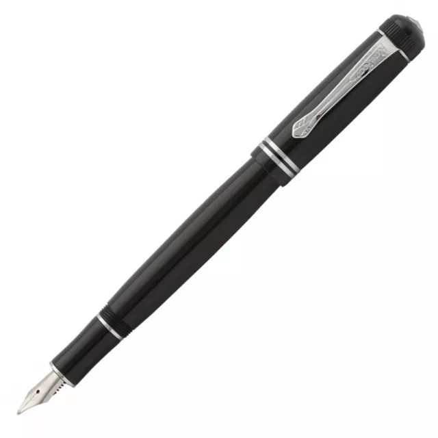 KAWECO DIA 2 Fountain Pen - Black Chrome Trim - NEW