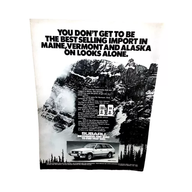 1981 Subaru 4WD wagon Vintage Original Magazine Print ad