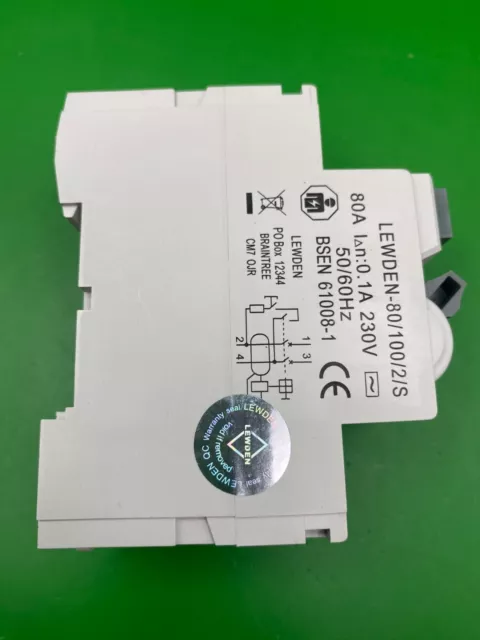 Lewden Steuergetriebe LEWDEN-80/100/2/S 80A 100mA Typ S RCD - Neu & Verpackt 3