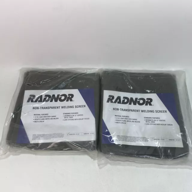 2X Radnor 64052100 6' X 6' Olive Drab Duck Canvas Non-Transparent Welding Screen