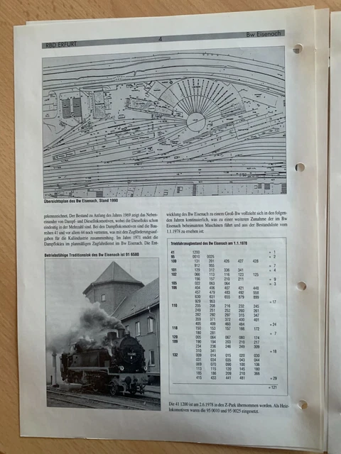 GLEISPLAN, VORBILD BAHNBETRIEBSWERK Bw Eisenach EUR 3,95 PicClick DE