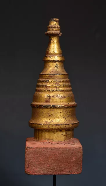 19th Century, Mandalay, A Set of Antique Burmese Wood Carving Pagoda Stupa 6