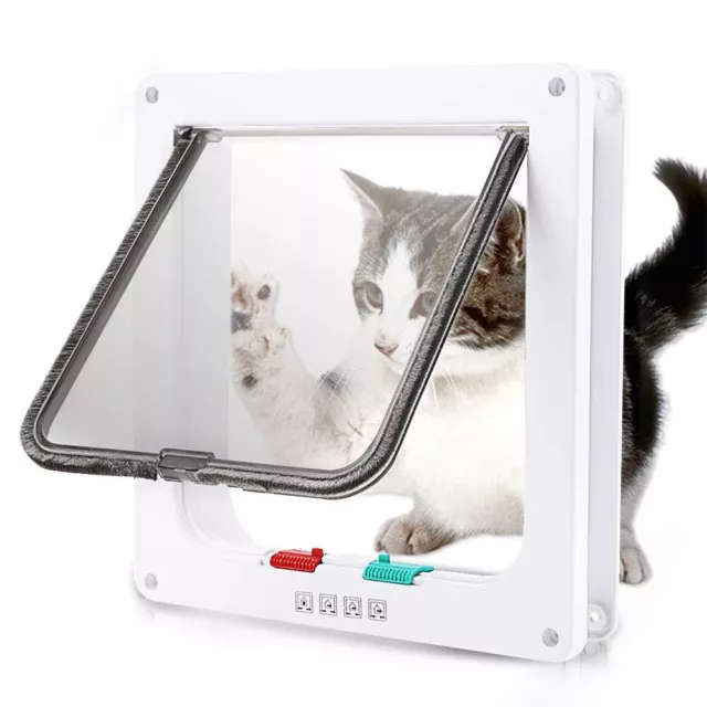 4-Way Medium Small Large Pet Cat Puppy Dog Magnetic Lock Lockable Safe Flap Door