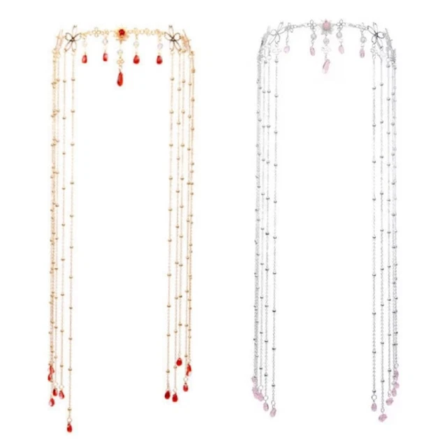 Shinning Forehead Chain with Water Drop Tassels Bride Headpiece