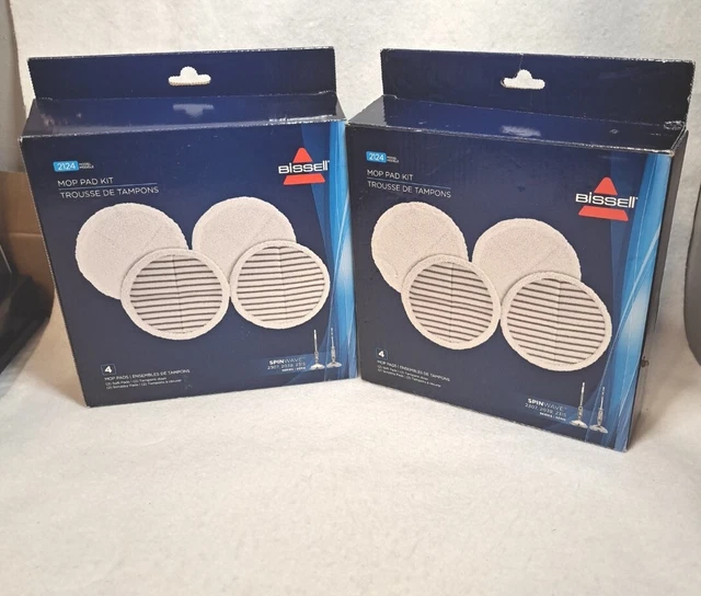 Almohadillas de limpieza Bissell 2124 SpinWave para piso duro 4 piezas - NUEVAS - LOTE DE 2