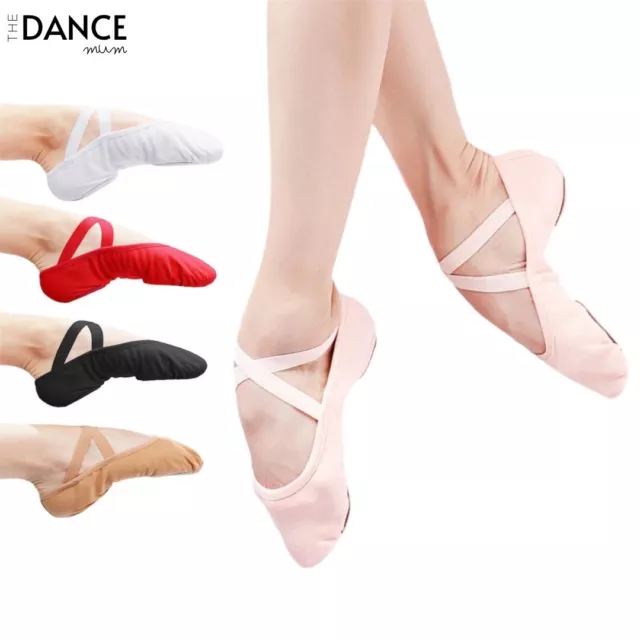 CANVAS Split Sole | Dance Ballet Shoes | Girls Kids Children Adults Sizes