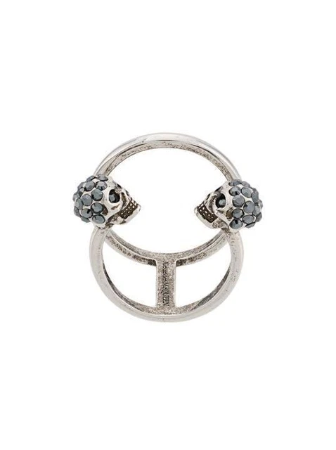 Alexander McQueen Twin Skull Double Ring Japanese 11 US 6 Auth Used from Japan Alexander McQueen Twin Skull Double Ring Japanese 11 US 6 Auth Used from Japan