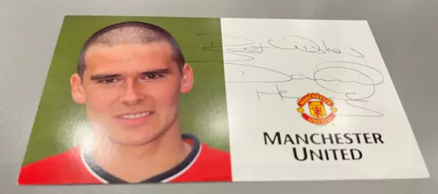 Rare David Healy Signed Club Card Photo Autograph Manchester United Man Utd