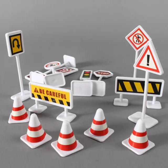 15Pcs/Set Traffic Signs Model Toy Road Block Children Safety Education Gifts
