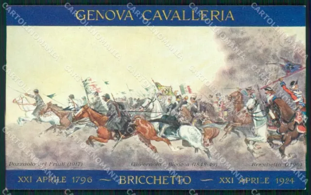 Militari Genova Cavalleria 1924 Bricchetto cartolina XF6819