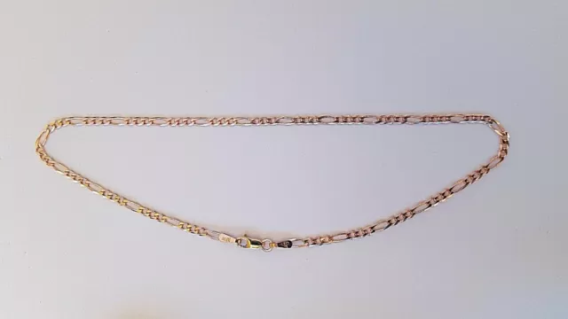 NEW Genuine Solid 9ct 9k Rose Pink Gold Bevelled Diamond Cut Figaro 1.3 Anklet