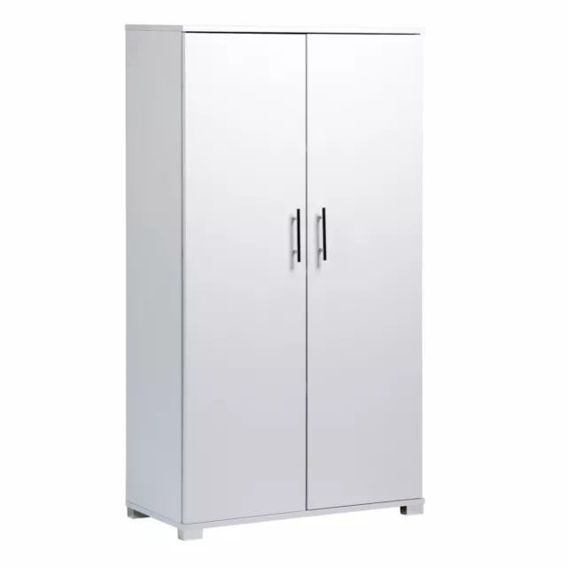 White Office Storage Cupboard 2 Door Bookcase Filing Cabinet 140cm 2