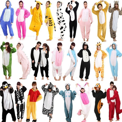 Unisex Erwachsene Cosplay Tier Kigurumi Pyjama Schlafanzug Overalls Flanell S-XL