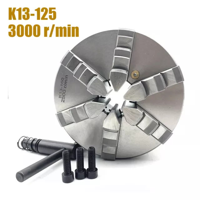 6-Jaw 5 inch Lathe Chuck Self-centering Hardened Chuck 125mm K13-125 Adjustable