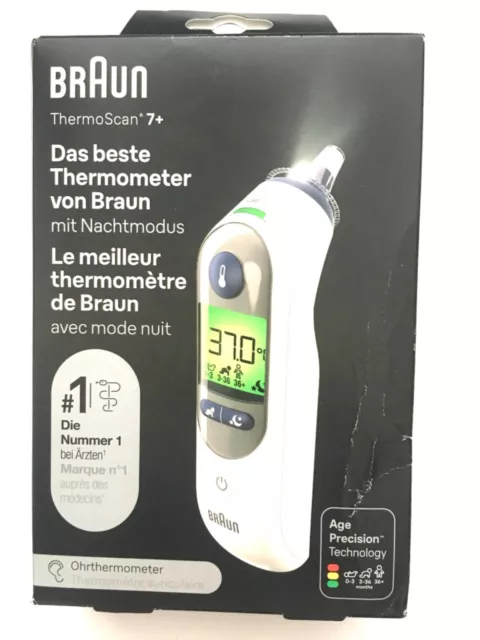 Braun IRT 6525 ThermoScan 7+, Ohrthermometer mit Nachtmodus Neu