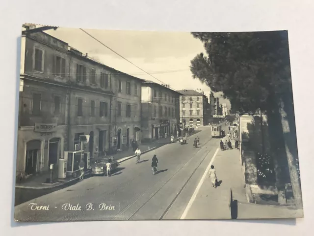 1958 Terni Viale Brin con distr. AGIP e Negozio Moto Sisani, Ed Rotostampa Orig.