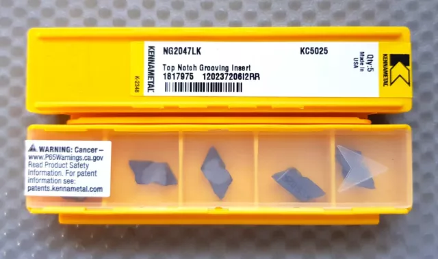 5x KENNAMETAL CARBIDE INSERTS NG2047LK  Grade KC5025