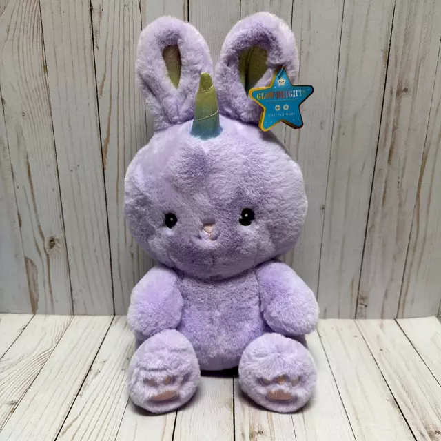 FAO Schwarz Bunny Rabbit Plush Stuffed Animal Glow Brights 16 Inch Purple Easter