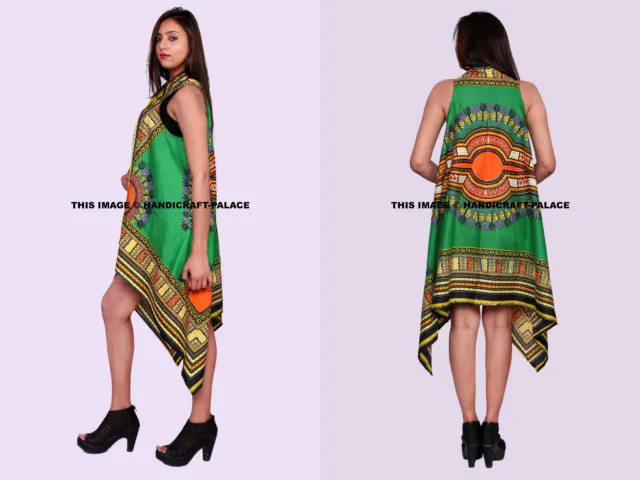 Indiano Verde Dashiki Sciolto Casual Cotone Kimono Cardigan Giacca Camicetta Top