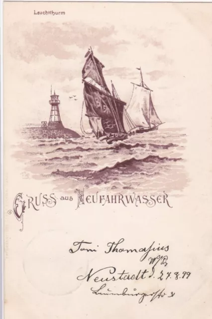 Gdansk, Danzig, Neufahrwasser mit Leuchtturm, Pommern, Westpreußen, Polen