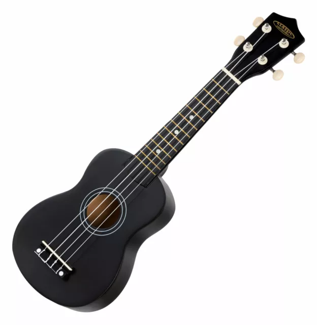 Classic Cantabile US-50 Ukulele Holz Hawaii Gitarre Uke Sopran Mensur Schwarz