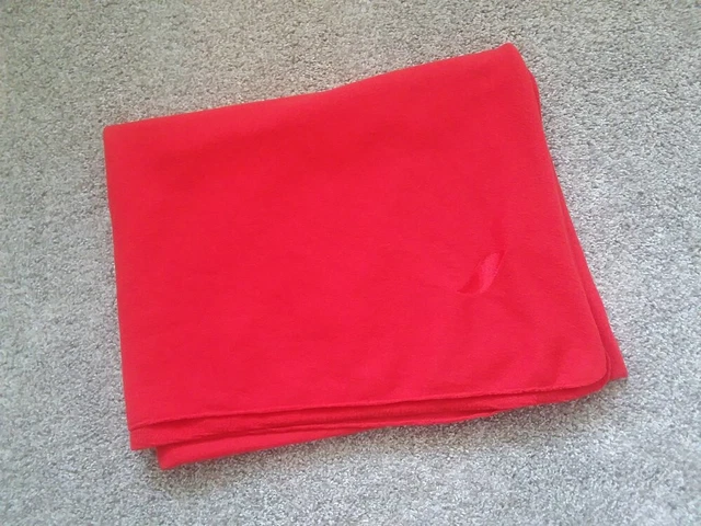 Air France Economy Class Throw Blanket, Poppy Red Color, 62" X 38"