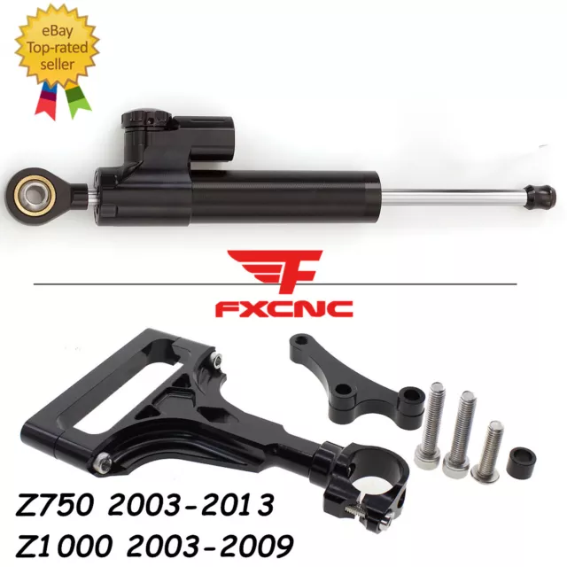 For Z750 Z 750 2003-2013 CNC Steering Damper Stabilizer Bracket Kit Shock Holder