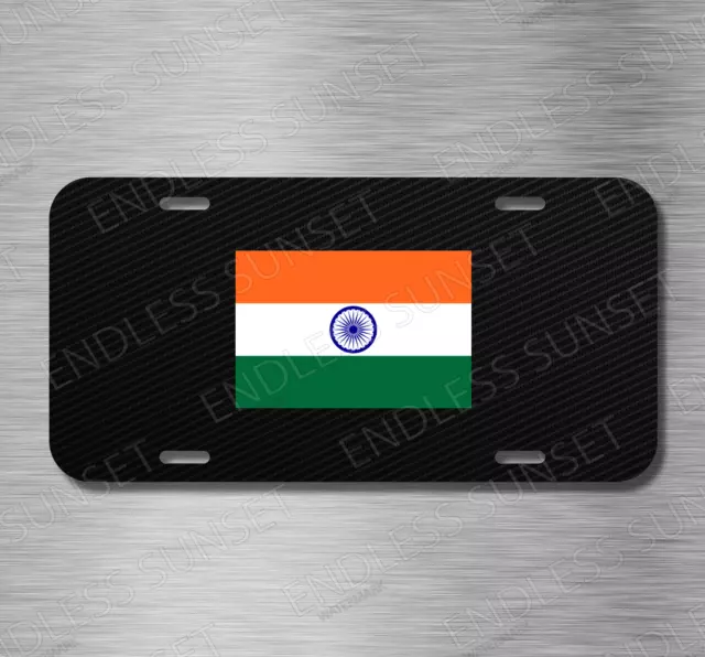 Indian Flag India Mumbai Delhi Bangalore Jaipur License Plate Front Auto Tag