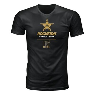 Fly Racing Fly Rockstar Mens Lightweight Short Sleeve Casual T-Shirt-Black/Gold