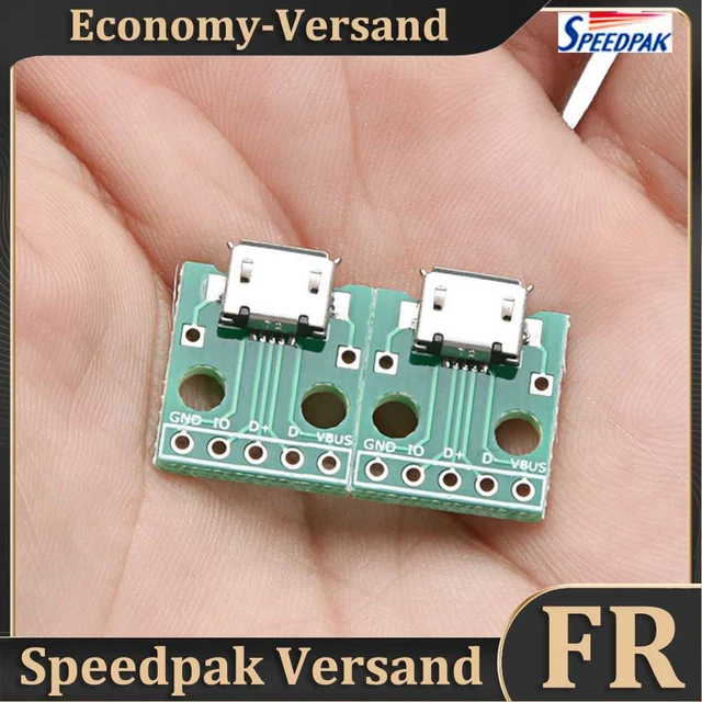 10pcs MICRO USB au connecteur femelle B de 5 broches DIP adaptateur type convert