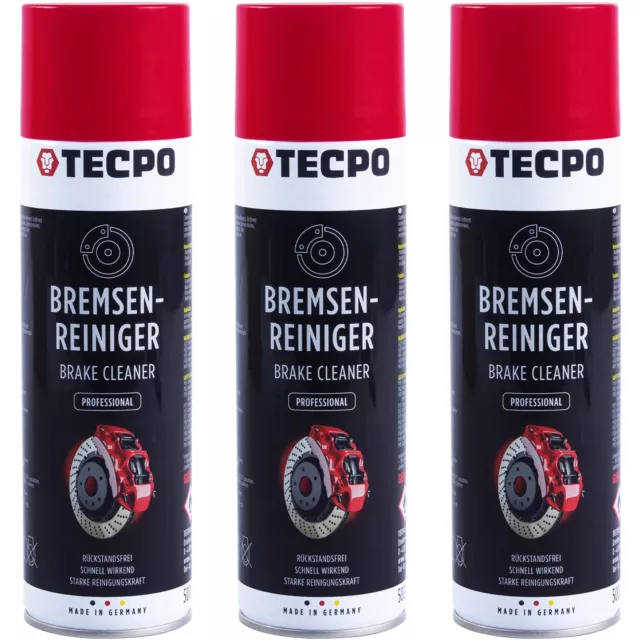 3x 500 ml TECPO BREMSENREINIGER BRAKE CLEANER UNIVERSAL TEILE REINIGER ENTFETTER