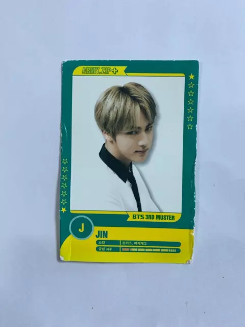 JIN Official Photocard BTS Album Muster ZIP Kpop Authentic Damaged One