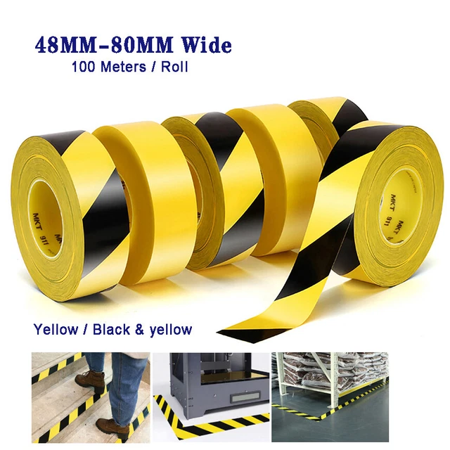 Nastro barriera 100 m avviso pericolo autoadesivo giallo, giallo e nero nastro in PVC