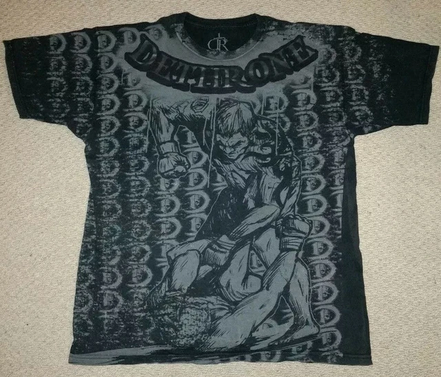 Camicia Detrone Fighter Large L, Bjj Jiu Jitsu Muay Thai Kick Boxing Ufc Mma Palestra