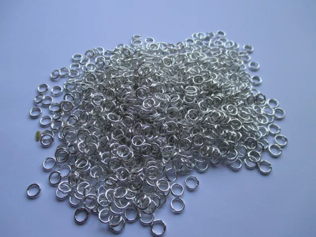 UK 1mm thick 400 X 5mm Necklace Jewellery Silver Single Loop Open Jump Rings