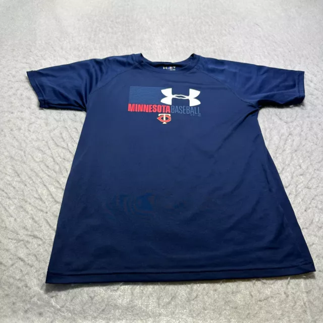 Minnesota Twins Under Armour Top Youth Boys YXL Blue HeatGear Short Sleeve