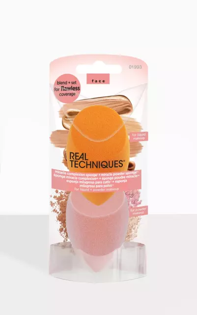 NEW Real Techniques Miracle Complexion Sponge & Miracle Powder Sponge Set