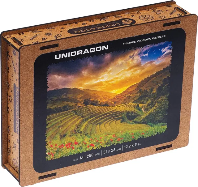 UNIDRAGON Wooden Jigsaw Luxury Puzzle  Puzzles Nature Rice Fields 250pcs Medium 7