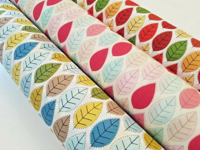 Repeat Leaves Design - 100% Craft Cotton Poplin Print Fabric - Rose & Hubble