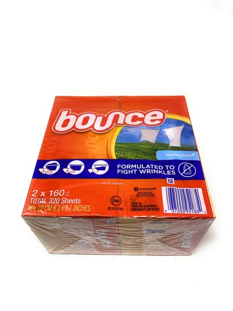 Bounce Fabric Softener, Dryer Sheet, Outdoor Fresh, Less Iron