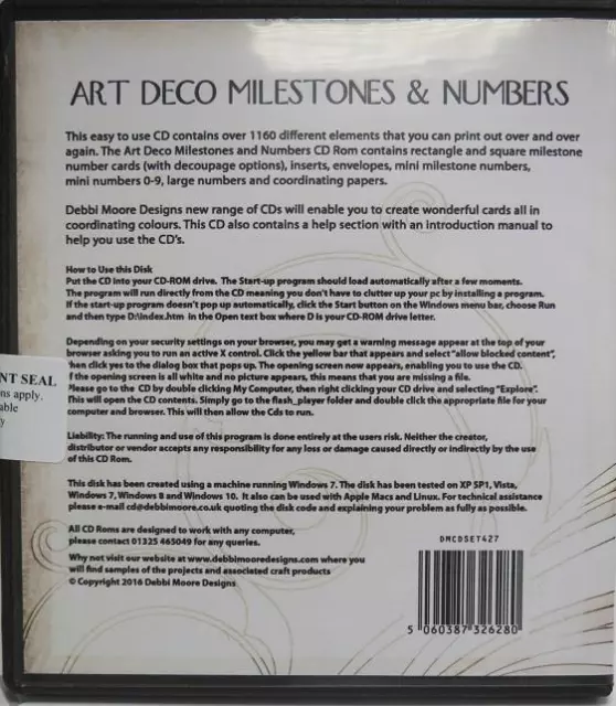 Debbi Moore Designs Art Deco Meilensteine & Zahlen CD Rom (326280) 3