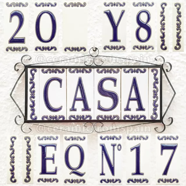Letras/números en azulejo de cerámica - Ceramic tile letters/numbers - CLASICA-B