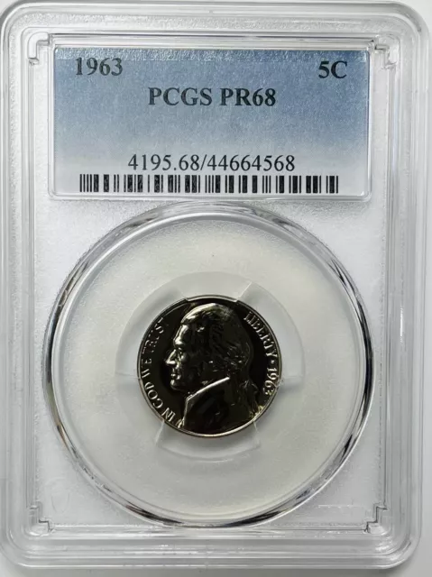 1963 Jefferson Proof Nickel PCGS PR68