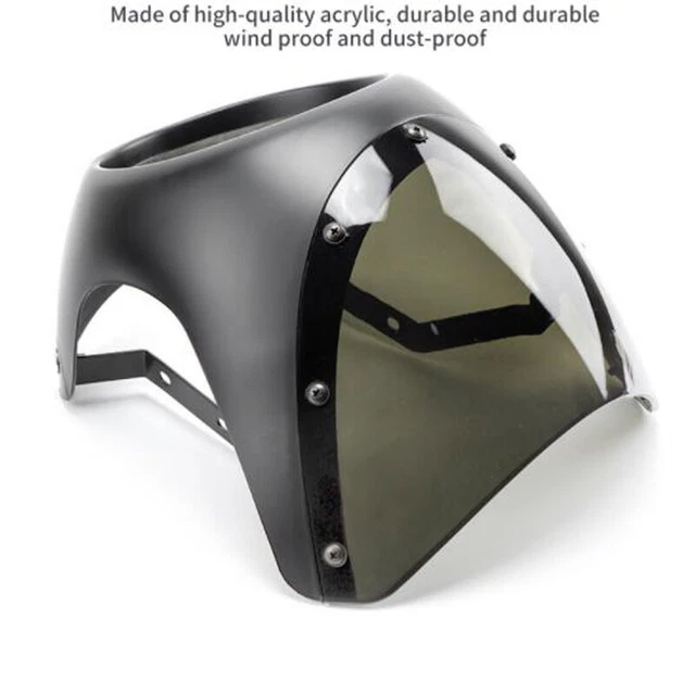 7" Round Motorcycle Cafe Racer Headlight Fairing & Windshield Screen Cover ×1 US