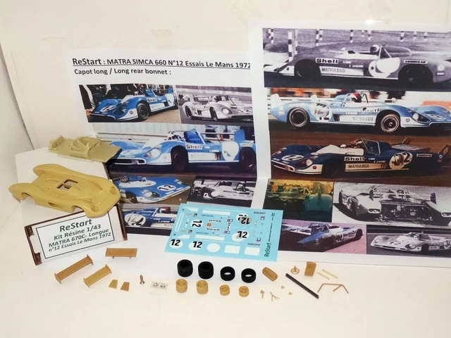 Matra Simca 630 N°32 – Le Mans 1969 – Vaccarella/Guichet – Kit Résine 1/43 – ReStart