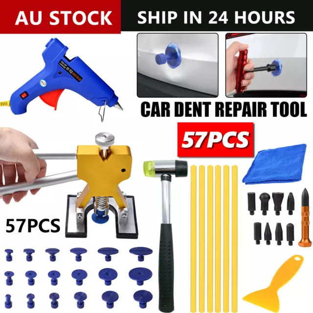 57pcs Paintless Dent Puller Repair Lifter Tools Kit Line Board Car Hail Removal