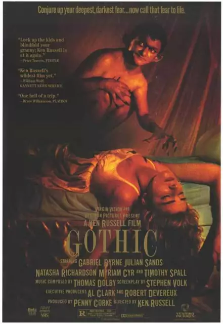 GOTHIC Movie POSTER 27x40 Gabriel Byrne Julian Sands Natasha Richardson Myriam