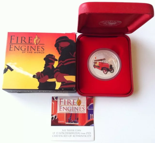 2006 $1 Fire Engines Of The World 1923 Loschfahrzeug Lf 15 1Oz Silver Proof Coin