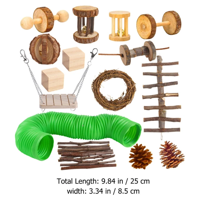 bird cage toy 2x Hamster Spielen Spielzeug Papagei Kauen Spielzeug 6